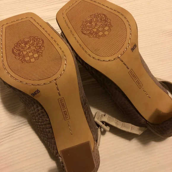 Cream Snakeskin Velvet Vince Camuto Heels - Picture 7 of 7